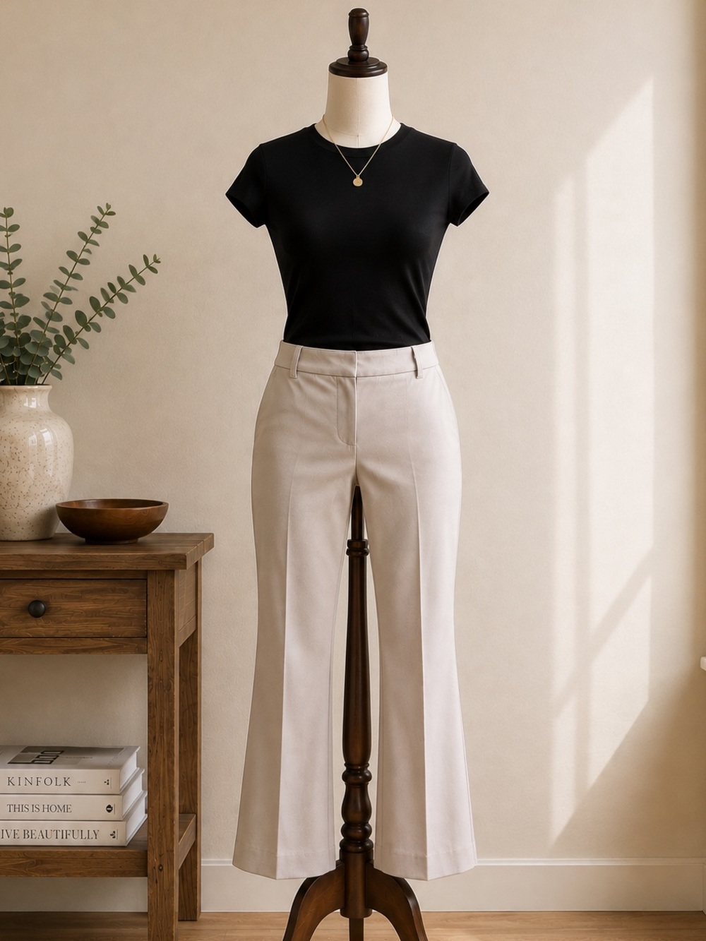 RW&CO Taylor Beige Flare Dress Pants Size 10 Office Siren Corporate Chic